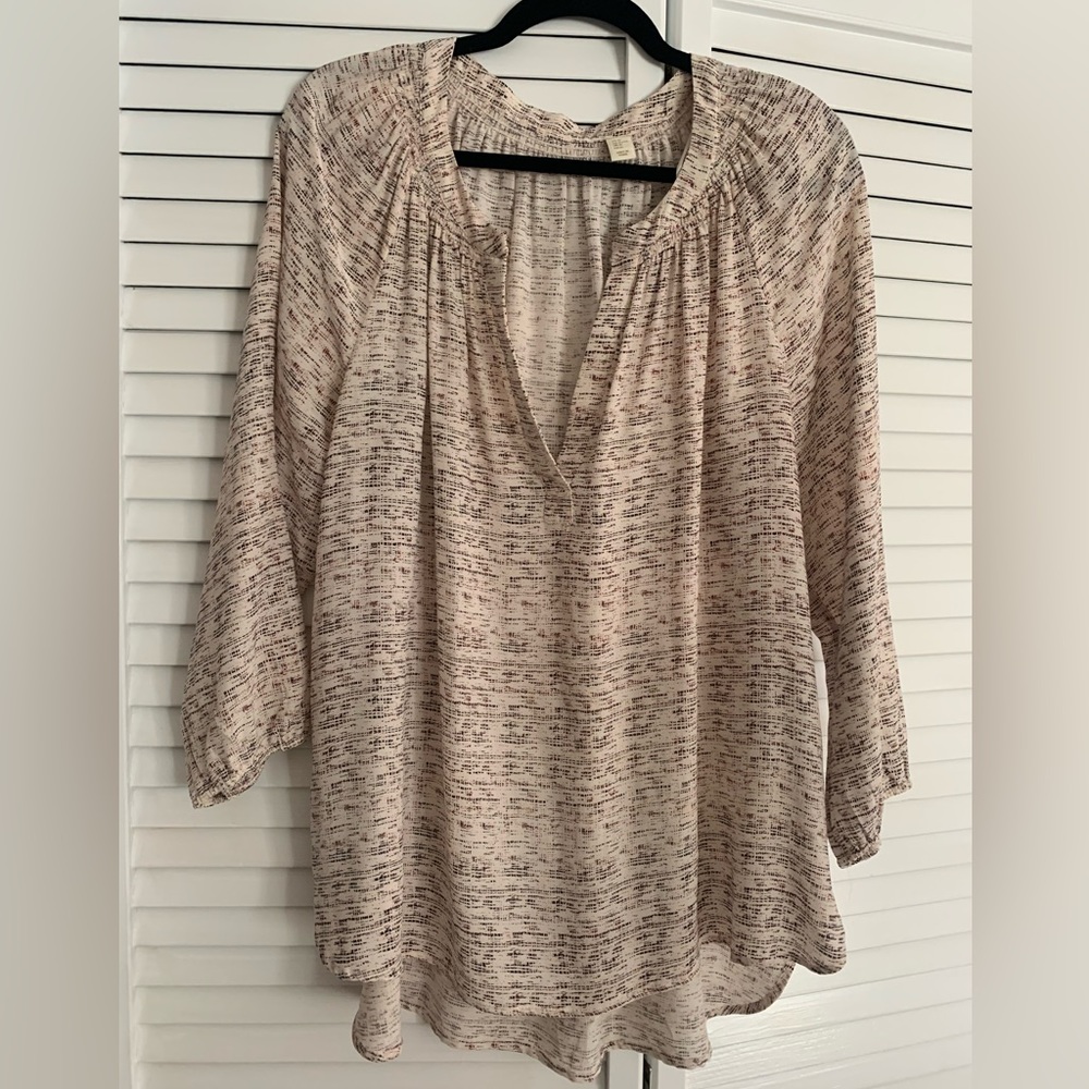 Beautiful V-Neck Silk Blouse